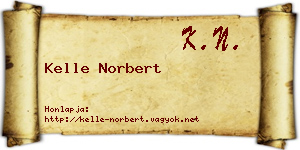 Kelle Norbert névjegykártya